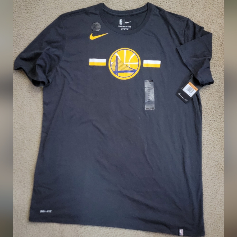 Nike Black Dri-Fit T-Shirt with Golden State Warriors Logo